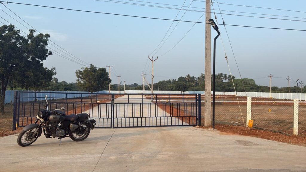 Terra40 gated entrance with street light